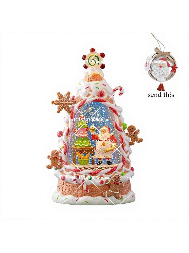 Vintage Collectible Santa - Vintage kerstlantaarndecoratie met een bewegende kersttrein