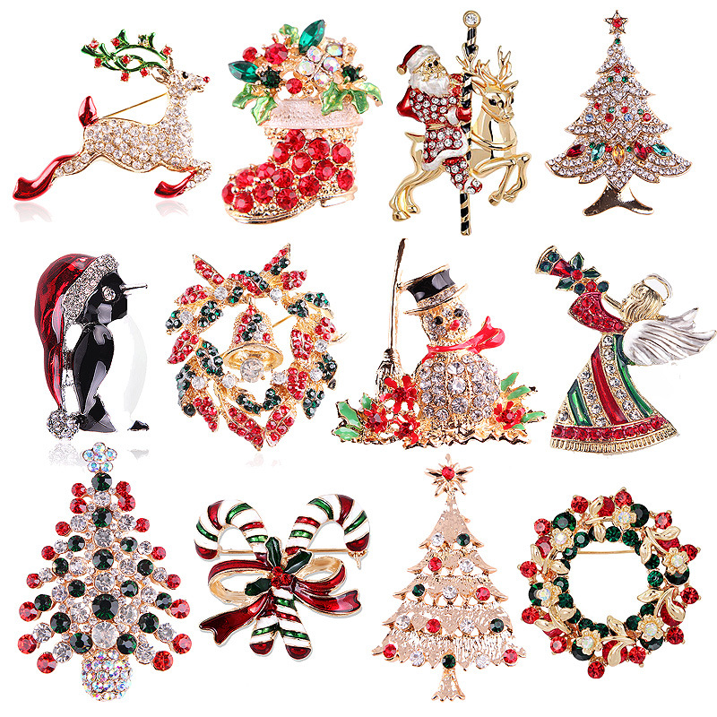 Vintage strass kerstbroche col - Vintage Collectible Santa recensie en prijs