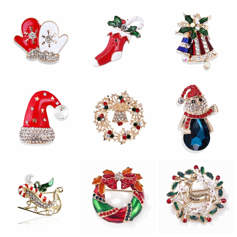 Vintage strass kerstbroche col - Vintage Collectible Santa recensie en prijs