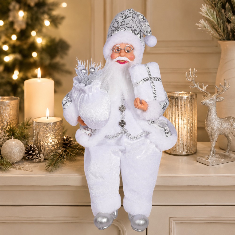 1 stuk witte Kerstman decorati - Vintage Collectible Santa recensie en prijs